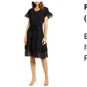 Rachel Parcell Black A-Line Eyelet Dress Size XS